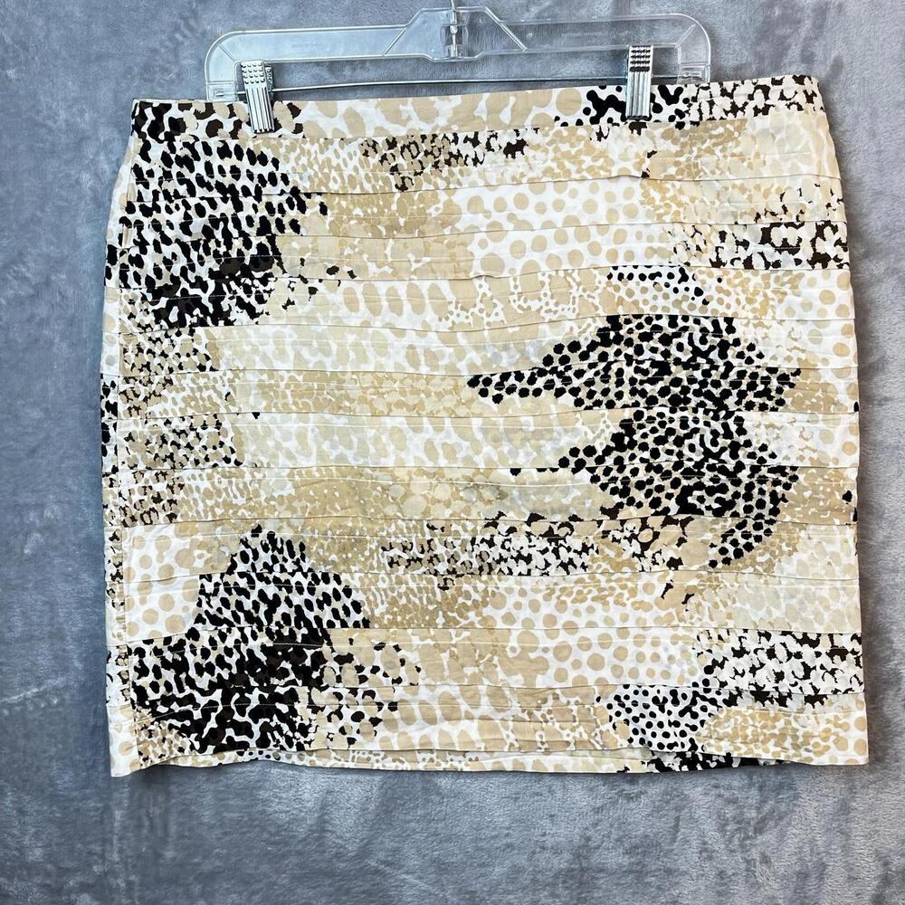 New York & Company Womens Skirt Size 18 Animal Print ALine Tiered Career MobWife